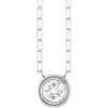 Sterling Silver Natural White Sapphire Necklace 18 Inch, 5mm - $362