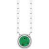 14K White Lab-Grown Emerald 18" Necklace
