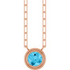 14 Karat Rose Gold Natural Aquamarine Necklace 18 Inch, 5mm - $1,231