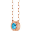 14 Karat Rose Gold Natural Aquamarine Necklace 18 Inch, 5mm - $1,231