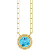 14K Yellow Natural Aquamarine 18" Necklace