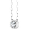 14 Karat White Gold Natural White Sapphire Necklace 18 Inch, 5mm - $1,231