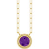 14 Karat Yellow Gold Natural Amethyst Necklace 18 Inch, 5mm - $1,076