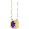 14 Karat Yellow Gold Natural Amethyst Necklace 18 Inch, 5mm - $1,076