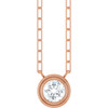 14K Rose Natural White Sapphire 18" Necklace