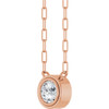 14K Rose Natural White Sapphire 18" Necklace