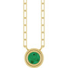 14 Karat Yellow Gold Natural Emerald Necklace 18 Inch, 4mm - $1,459