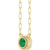 14K Yellow Natural Emerald 18" Necklace