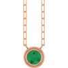 14K Rose Natural Emerald 18" Necklace