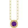 14 Karat Yellow Gold Natural Amethyst Necklace 18 Inch, 4mm - $706