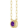 14 Karat Yellow Gold Natural Amethyst Necklace 18 Inch, 4mm - $706