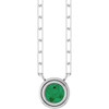 Sterling Silver Natural Emerald Necklace 18 Inch, 4mm - $775