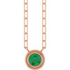 14 Karat Rose Gold Natural Emerald Necklace 18 Inch, 4mm - $1,462