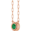 14K Rose Natural Emerald 18" Necklace