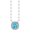 Sterling Silver Natural Aquamarine Necklace 18 Inch, 4mm - $233