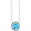 14K White Natural Aquamarine 18" Necklace