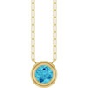 14K Yellow Natural Blue Zircon 18" Necklace
