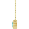 14K Yellow Natural Blue Zircon 18" Necklace