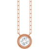 14 Karat Rose Gold Natural White Sapphire Necklace 18 Inch, 6mm - $1,668