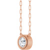 14 Karat Rose Gold Natural White Sapphire Necklace 18 Inch, 6mm - $1,668