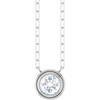 14 Karat White Gold Natural White Sapphire Necklace 18 Inch, 6mm - $1,692