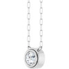 14 Karat White Gold Natural White Sapphire Necklace 18 Inch, 6mm - $1,692