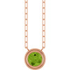 14 Karat Rose Gold Natural Peridot Necklace 18 Inch, 6mm - $961