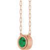 14K Rose Natural Emerald 18" Necklace