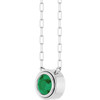 Sterling Silver Natural Emerald Necklace 18 Inch, 6mm - $2,589