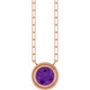 14 Karat Rose Gold Natural Amethyst Necklace 18 Inch, 6mm - $971