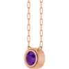14 Karat Rose Gold Natural Amethyst Necklace 18 Inch, 6mm - $971