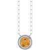 Sterling Silver Natural Citrine Necklace 18 Inch, 6mm - $188