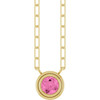 14K Yellow Natural Pink Sapphire 18" Necklace