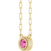 14 Karat Yellow Gold Natural Pink Sapphire Necklace 18 Inch - $967