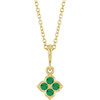 14K Yellow Lab-Grown Emerald 16-18" Necklace