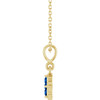 14 Karat Yellow Gold Lab Grown Blue Sapphire Necklace 16-18 Inch - $668