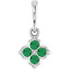 14 Karat White Gold Lab Grown Emerald Gemstone Pendant | $315