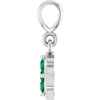 14 Karat White Gold Lab Grown Emerald Gemstone Pendant | $315