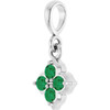 Sterling Silver Lab-Grown Emerald Pendant
