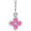 14 Karat White Gold Lab Grown Pink Sapphire Gemstone Pendant | $342