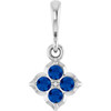 14K White Lab-Grown Blue Sapphire Pendant