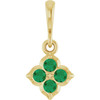 14K Yellow Lab-Grown Emerald Pendant