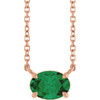 14K Rose Natural Emerald 18" Necklace