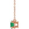 14 Karat Rose Gold Natural Emerald Necklace 18 Inch, 7x5mm - $3,262