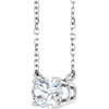 Sterling Silver Natural White Sapphire Necklace 18 Inch, 7x5mm - $585