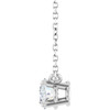 Sterling Silver Natural White Sapphire Necklace 18 Inch, 7x5mm - $585