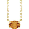 14 Karat Yellow Gold Natural Citrine Necklace 18 Inch, 7x5mm - $757
