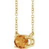 14 Karat Yellow Gold Natural Citrine Necklace 18 Inch, 7x5mm - $757