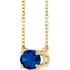 14 Karat Yellow Gold Natural Blue Sapphire Necklace 18 Inch, 7x5mm - $1,964