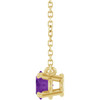 14 Karat Yellow Gold Natural Amethyst Necklace 18 Inch, 7x5mm - $760
